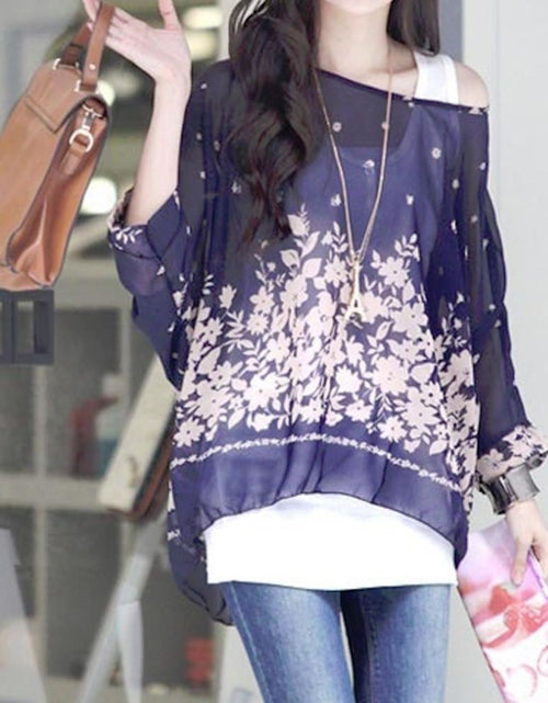 Load image into Gallery viewer, Womens Loose Fit Navy Batwing Tunic