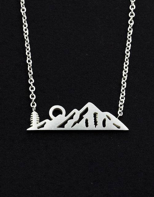 Load image into Gallery viewer, Dainty Simple Sun On Mountain Top Pendant