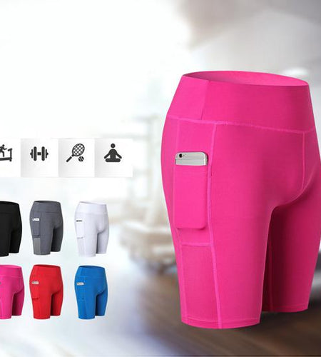 Yoga Shorts Stretchable With Phone Pocket