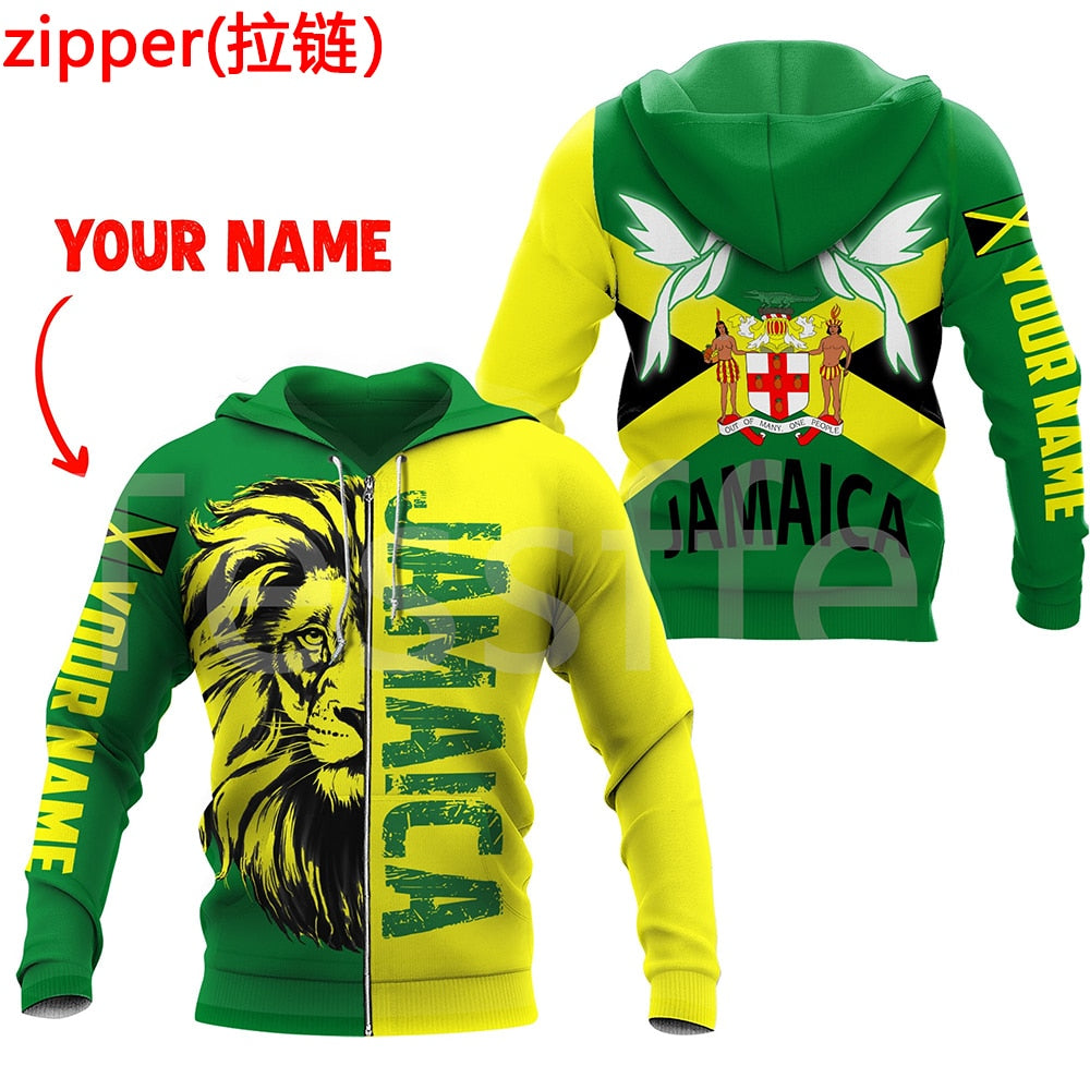 Tessffel County Flag Africa Jamaica King Emblem Lion NewFashion Tracksuit 3DPrint Men/Women Streetwear Pullover Funny Hoodies A2