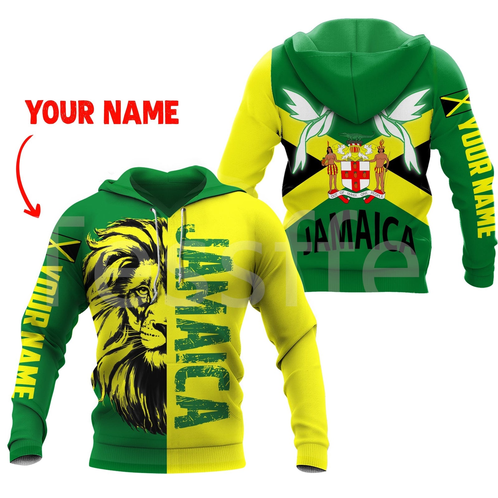 Tessffel County Flag Africa Jamaica King Emblem Lion NewFashion Tracksuit 3DPrint Men/Women Streetwear Pullover Funny Hoodies A2