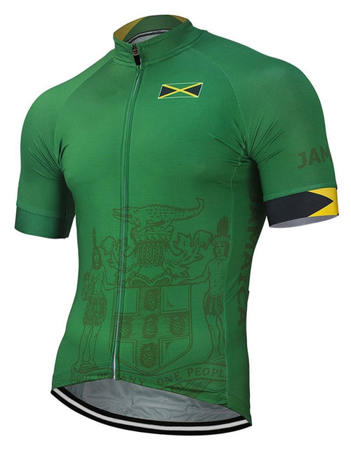 Load image into Gallery viewer, Jamaica National 2022 Team New Summer Cycling Jersey Bike Clothing Green Cycling Wear Bike Road Mountain Race Tops Quick Dry
