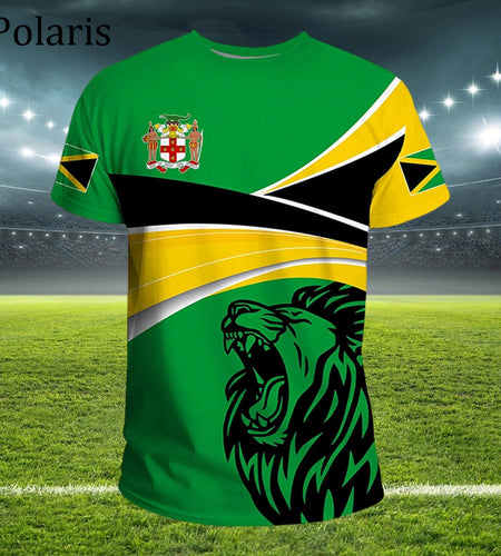 Jamaica Flag T Shirt For Men Football Jersey National Emblem Tees Soccer Team Clothing