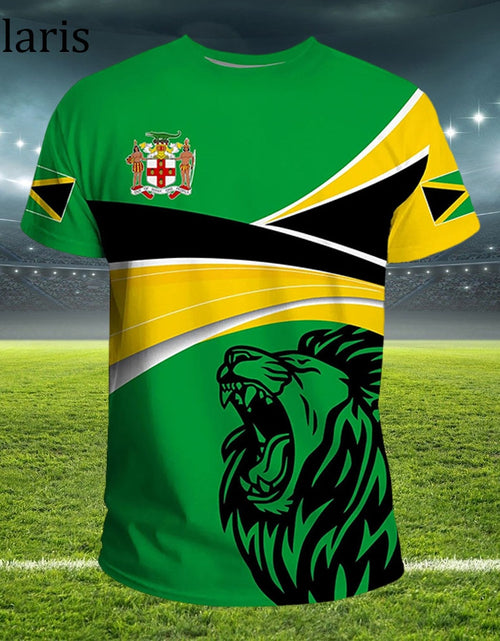 Load image into Gallery viewer, Jamaica Flag T Shirt For Men Football Jersey National Emblem Tees Soccer Team Clothing
