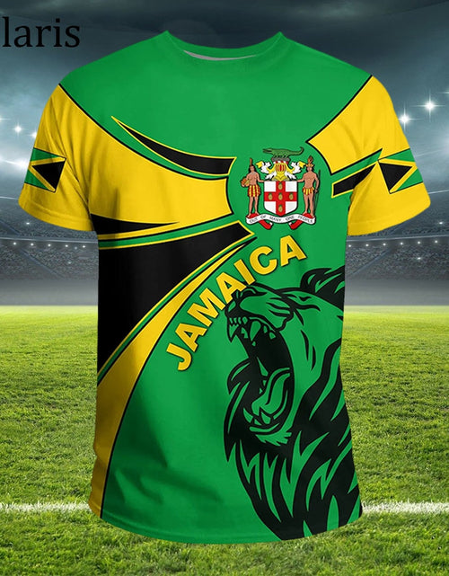 Load image into Gallery viewer, Jamaica Flag T Shirt For Men Football Jersey National Emblem Tees Soccer Team Clothing
