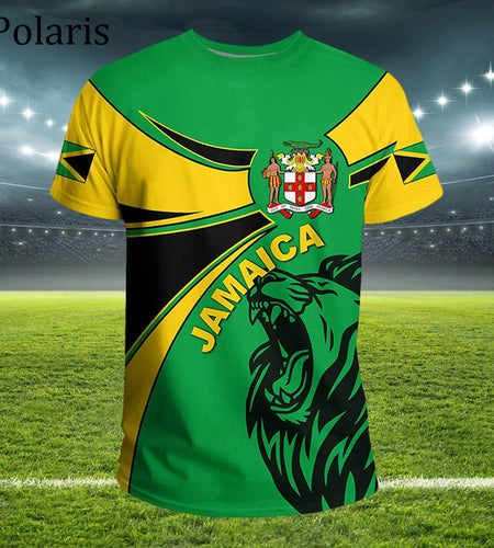 Jamaica Flag T Shirt For Men Football Jersey National Emblem Tees Soccer Team Clothing