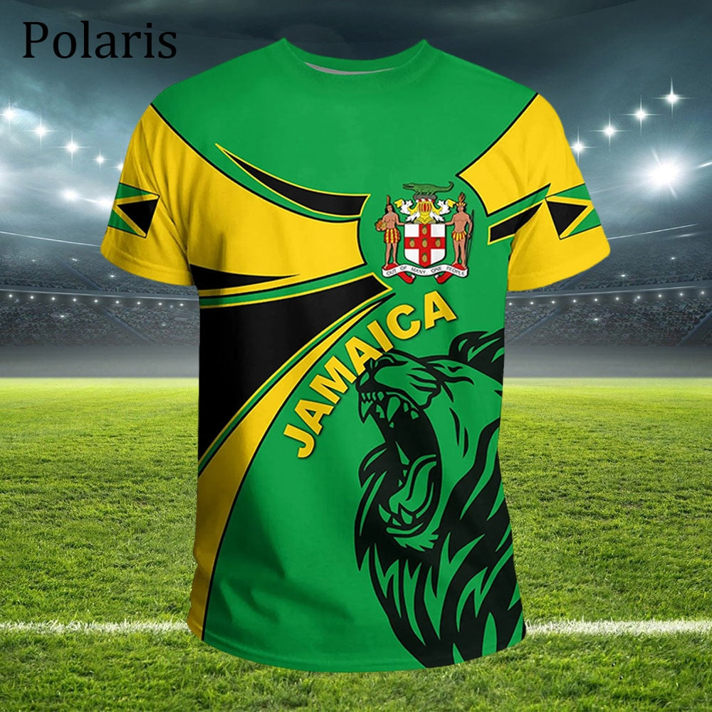 Jamaica Flag T Shirt For Men Football Jersey National Emblem Tees Soccer Team Clothing