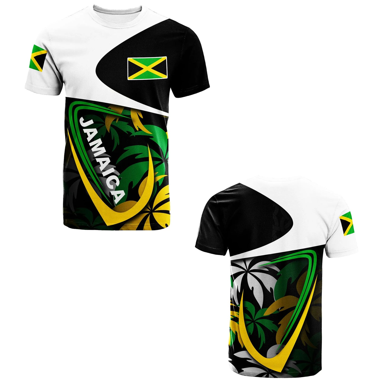 Jamaica Flag T Shirt For Men Football Jersey National Emblem Tees Soccer Team Clothing