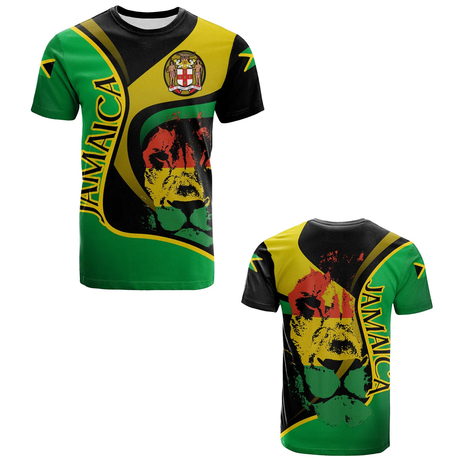 Jamaica Flag T Shirt For Men Football Jersey National Emblem Tees Soccer Team Clothing